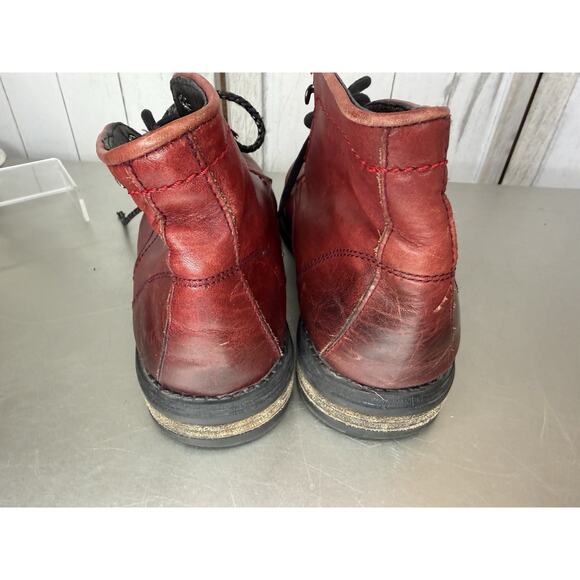 LOB Man Red Leather Shoes LOB Footwear Men’s Tie Up Boots Distressed Size 10 main image 4